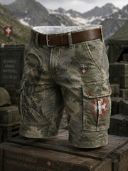 Pantalon cropped Cargo Vintage Military Camo Print pour homme