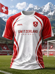 T-shirt artistique pour amoureux du football suisse, modèle homme