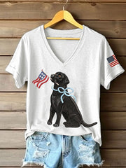 T-shirt décontracté Labrador Print Femme