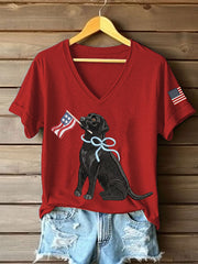 T-shirt décontracté Labrador Print Femme