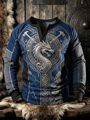 Sweat-shirt rétro pour homme à imprimé viking