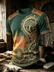 T-shirt vintage pour homme à imprimé viking