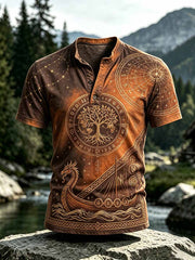 T-shirt vintage pour homme à imprimé viking