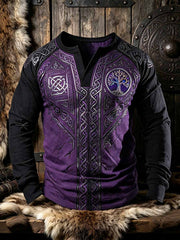 Sweat-shirt rétro pour homme à imprimé viking