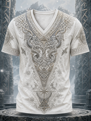 T-shirt viking à col en V pour homme