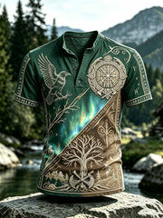 T-shirt vintage pour homme à imprimé viking