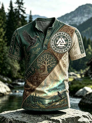 T-shirt vintage pour homme à imprimé viking