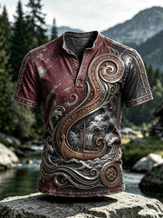 T-shirt vintage pour homme à imprimé viking