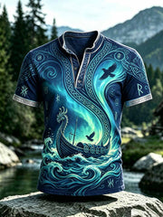 T-shirt vintage pour homme à imprimé viking