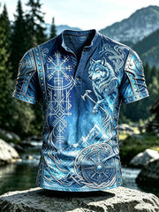 T-shirt vintage pour homme à imprimé viking