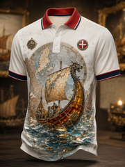 Chemise à manches courtes viking danoise pour hommes