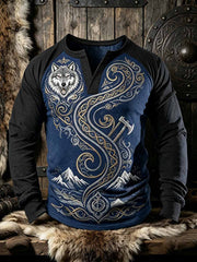 Hommes Retro Viking Motif Imprimer Sweatshirt