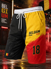 Shorts de sport pour homme à imprimé dynamique sur le thème du football