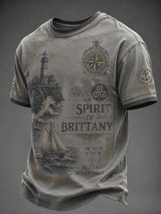 T-shirt pour hommes imprimé celtique de Bretagne, France