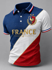 Cadeau pour hommes, imprimé décontracté, polo pour fans de football français