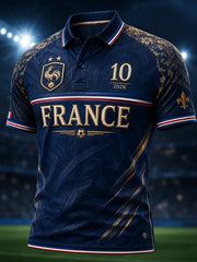 Polo imprimé artistique France Football pour homme