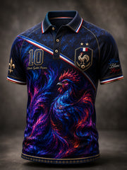 Polo imprimé artistique France Football pour homme
