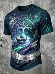 Vintage Viking Print Casual T-shirt à manches courtes pour hommes