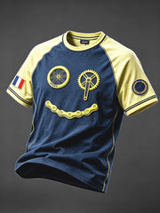 T-shirt décontracté léger pour homme à imprimé français sur le thème du Tour de France