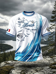 T-shirt décontracté pour homme, imprimé hermine blanche de Bretagne, style français