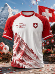 T-shirt manches courtes raglan à imprimé graphique pour la Journée nationale des hommes