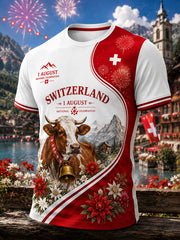 T-shirt à manches courtes graphique fête nationale des hommes