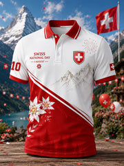 T-shirt polo à manches courtes, graphique, pour la célébration de la Journée nationale des hommes
