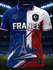 Chemise à manches courtes pour hommes, commémoration patriotique française