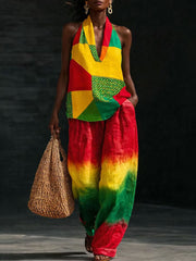Ensemble de lin en coton Africa Art Femme
