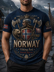 T-shirt Homme Norwegian Viking Themed Patriotic Art Print