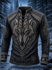 Top décontracté style vintage avec imprimé art VikingNorse