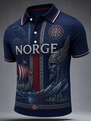 Polo classique inspiré par l'esprit viking norvégien rétro