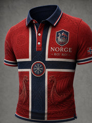 RO norvégien rétro! RO! Polo décontracté patchwork