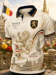T-shirt polo à manches courtes, graphique, pour la célébration de la Journée nationale des hommes