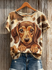 Teckel pour femme Chien & Chien Manteau Motif Imprimer T-shirt à manches courtes