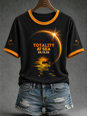T-shirt décontracté imprimé Femme lors de l’éclipse totale de soleil en 2026