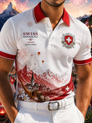 T-shirt polo à manches courtes, graphique, pour la célébration de la Journée nationale des hommes