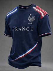 T-shirt décontracté pour hommes à imprimé français