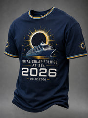 T-shirt décontracté imprimé «Éclipse totale du Soleil en 2026 pour hommes»