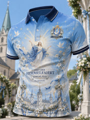 Polo à manches courtes pour homme avec imprimé graphique célébrant l’Assomption