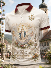 Polo à manches courtes pour homme avec imprimé graphique célébrant l’Assomption