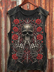 Débardeur vintage pour homme à imprimé de groupe punk rock