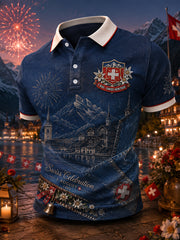 T-shirt polo à manches courtes, graphique, pour la célébration de la Journée nationale des hommes