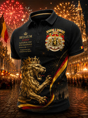 Polo à manches courtes pour homme avec imprimé célébrant la fête nationale