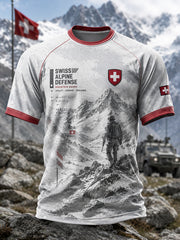 T-shirt raglan à manches courtes pour homme, avec imprimé vintage de style militaire