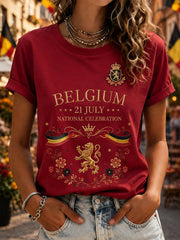 T-shirt femme manches courtes imprimé fête nationale