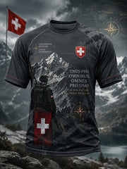 T-shirt raglan à manches courtes pour homme, avec imprimé de style militaire