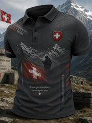 Polo à manches courtes pour homme avec imprimé de style militaire