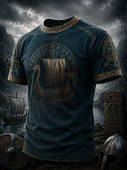 T-shirt pour homme à imprimé viking