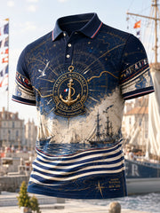 Chemise à manches courtes bleu marine pour homme